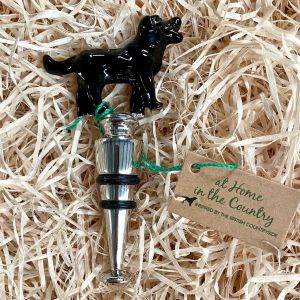 At Home in the Country -  Enamel Black Lab Bottle Stopper