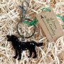 At Home in the Country -  Enamel Black Lab Keyring 