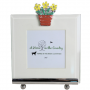 At Home in the Country -  Enamel Flower Pot Square Frame 