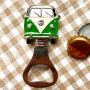 At Home in the Country -  Green Vintage Camper Van Bottle Opener