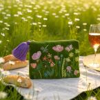 At Home in the Country -  NEW Apple Green with Flowers & Butterfly Detailing Bag with Tassel