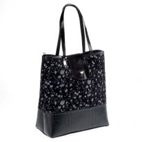 Black Patterned Handbag