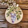 At Home in the Country - Cream Velvet with Beaded Wisteria Detailing Mirror