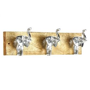 At Home in the Country - Elephant Wall Hooks on Wood