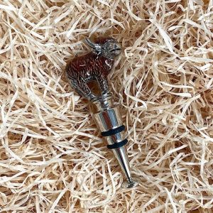 At Home in the Country - Enamel Highland Cow Bottle Stopper