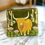 At Home in the Country - Forest Green with Highland Cow Detailing Purse