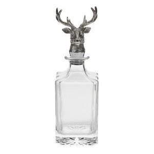 At Home in the Country - Glass Decanter with Stag`s Head