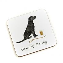 "Hair of the Dog" Black Labrador Coaster