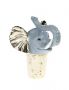 At Home in the Country - Hand Painted Blue Elephant Bottle Stopper 