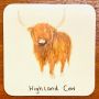 At Home in the Country - "Highland Cow" Coaster