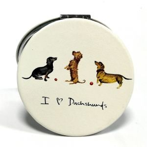 At Home in the Country - I (Heart) Dachshunds Compact Mirror