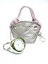 At Home in the Country - Little Designer Handbag with clock - pearly pink and white