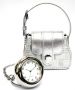 At Home in the Country - Little Designer Handbag with clock - simply silver