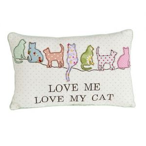 At Home in the Country - Love me Love my Cat Cushion