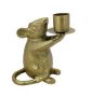 At Home in the Country - NEW Gold Mouse Candle Holder