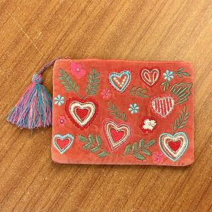 At Home in the Country - NEW Pink with Heart Detailing Bag with Tassel