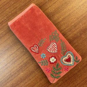 At Home in the Country - NEW Pink with Hearts Detailing Glasses Pouch