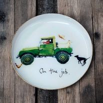 On the Job Small Round Metal Dish