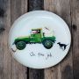 At Home in the Country - On the Job Small Round Metal Dish