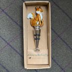 At Home in the Country - Rich Brown Foxy Bottle Stopper