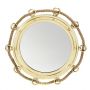 At Home in the Country - Round Brass Finish Mirror with Rope