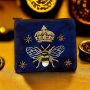 At Home in the Country - Royal Blue with Gold Bee Detailing Purse