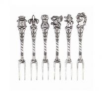 Set of 6 Heraldic Cocktail Forks