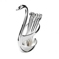 Silver Plated Swan Spoon Set