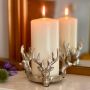At Home in the Country - Three Stag Heads Pillar Candle Holder